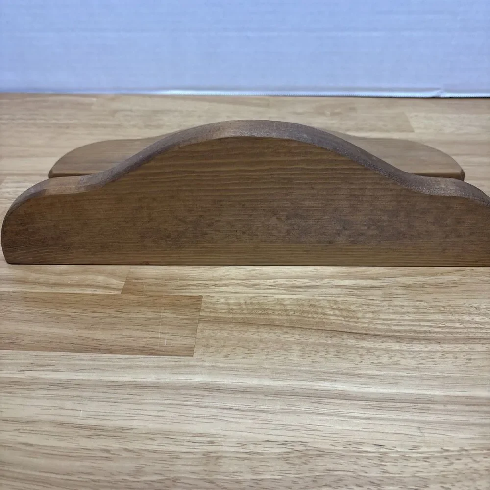 Vintage Solid Wood Heart Hanging Shelf Brown Love Cottage Core